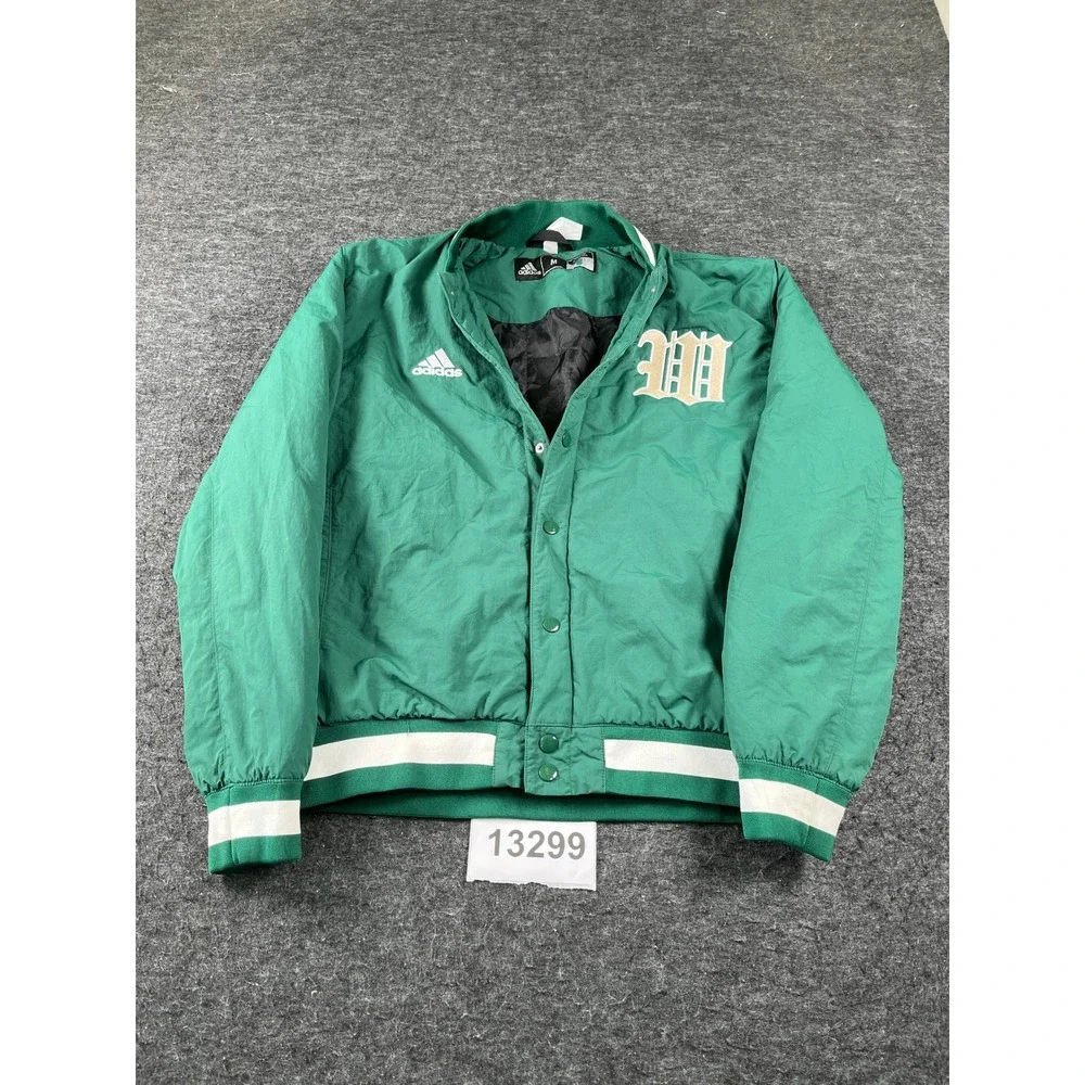 Miami Hurricanes Jacket Mens Medium Green Adidas Football NCAA Embroidered Logo